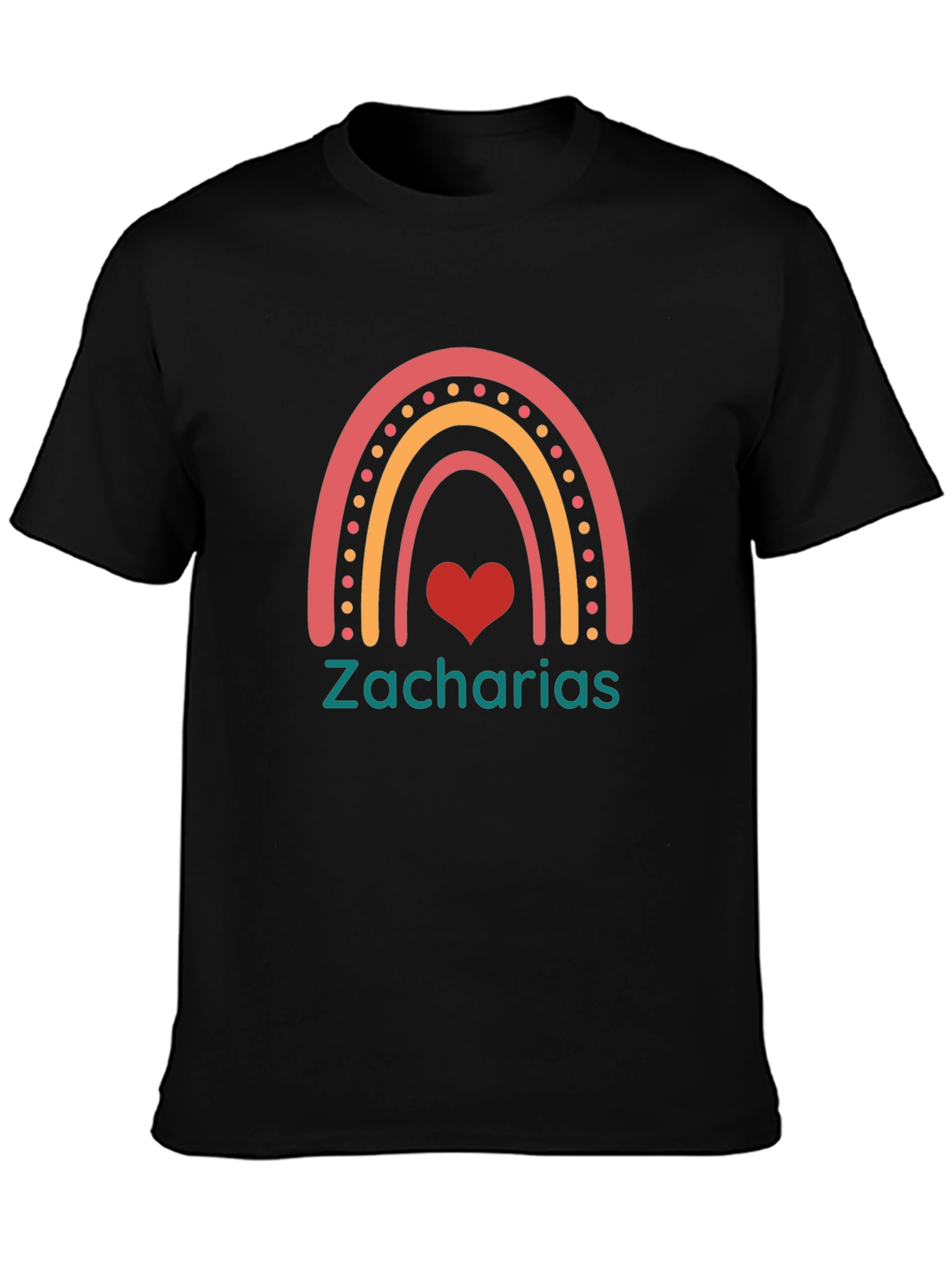 Zacharias Rainbow Heart T-Shirt - Black