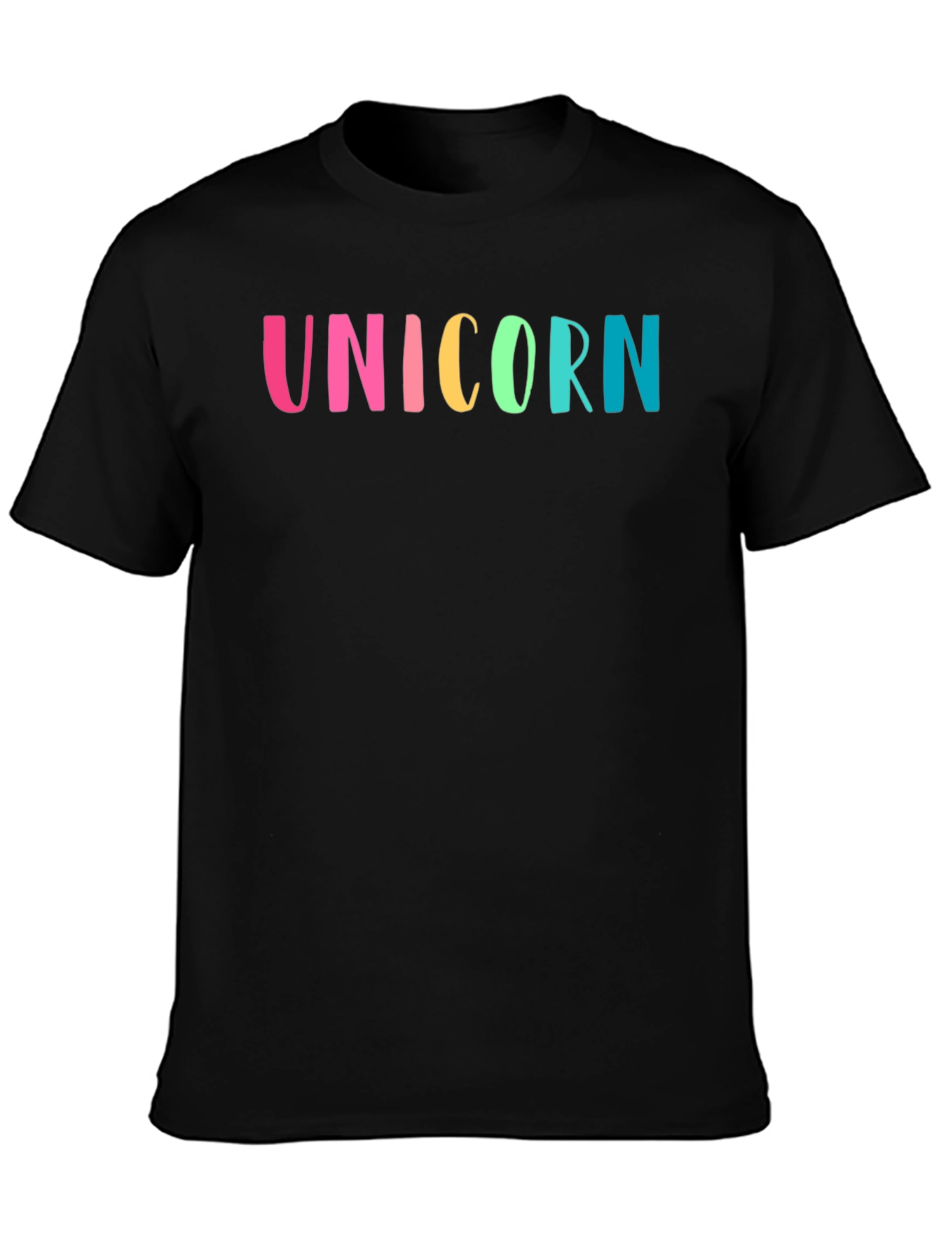 Unicorn Rainbow Graphic T-Shirt - Mens Black Tee