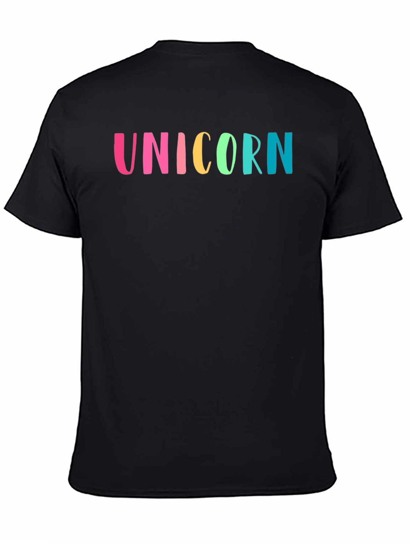 Unicorn Rainbow Graphic T-Shirt - Mens Black Tee
