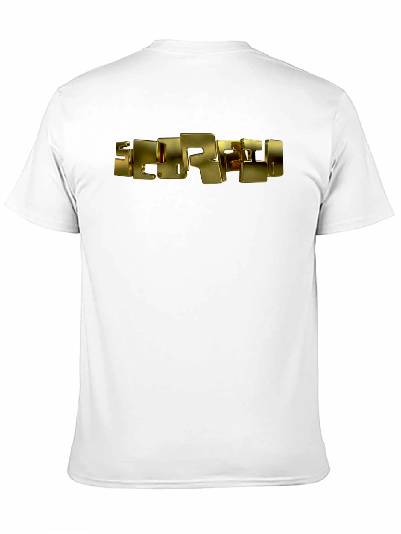 Golden Block Letter Graphic Black T-Shirt