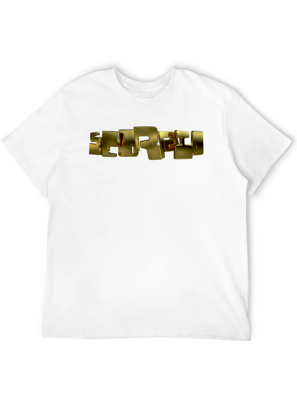 Golden Block Letter Graphic Black T-Shirt
