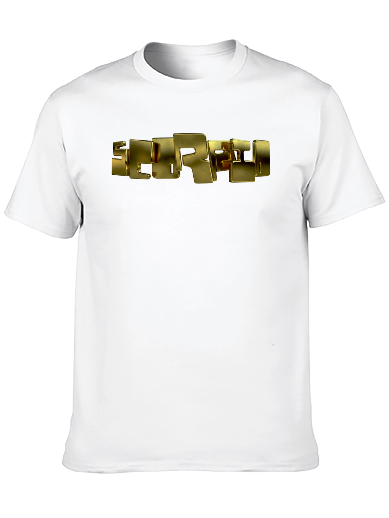 Golden Block Letter Graphic Black T-Shirt