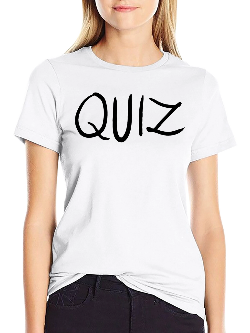 Quiz Graphic Tee - Black Cotton T-Shirt