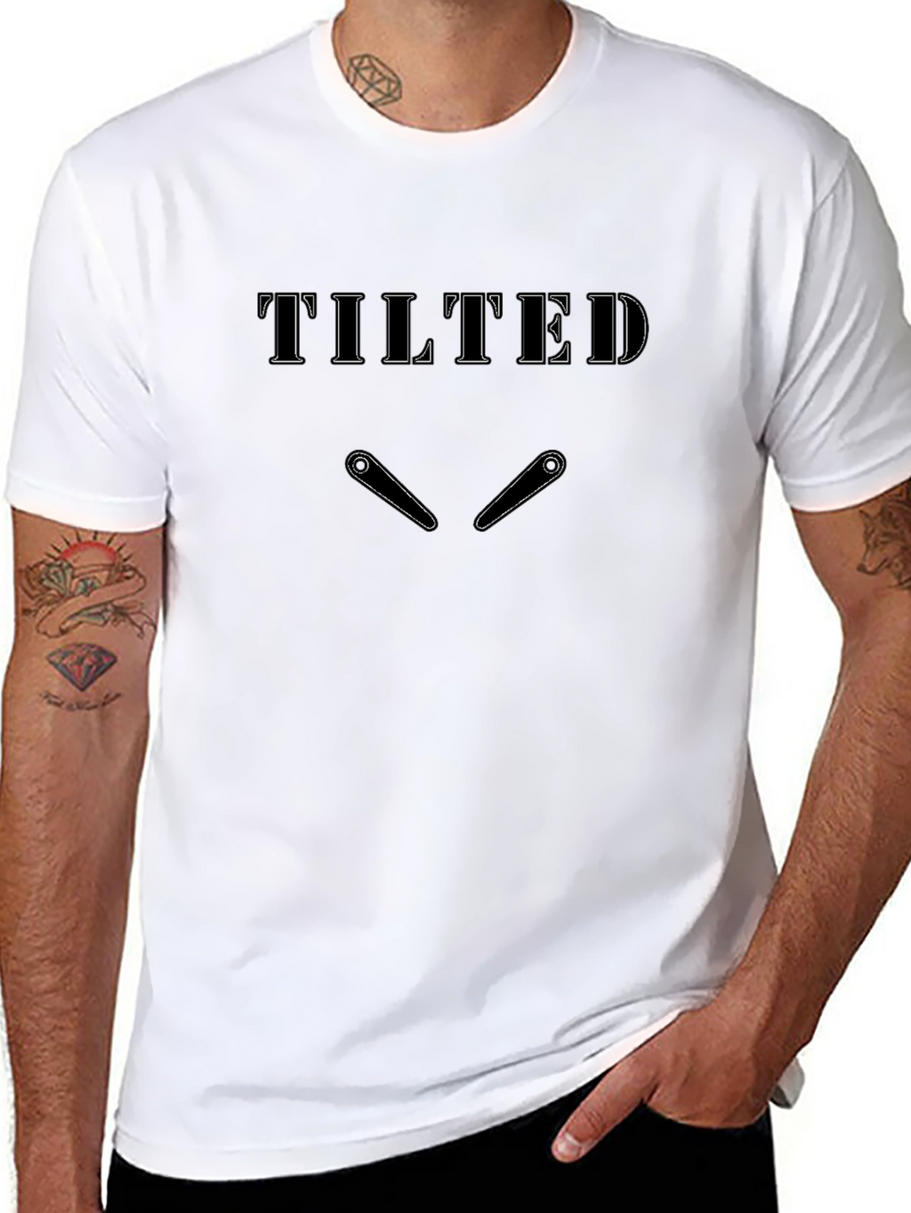 Tilted Pinball Graphic T-Shirt - Black