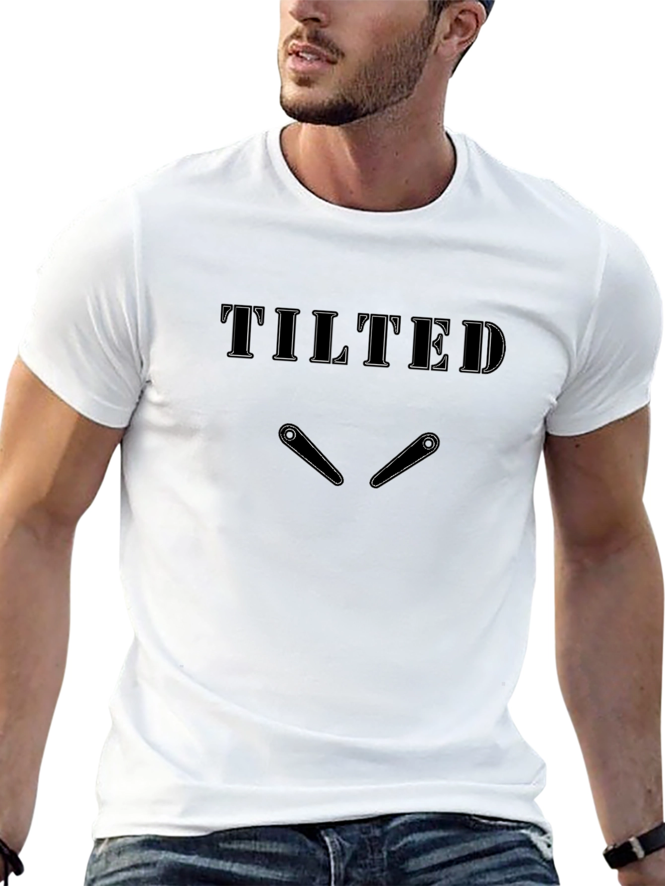 Tilted Pinball Graphic T-Shirt - Black