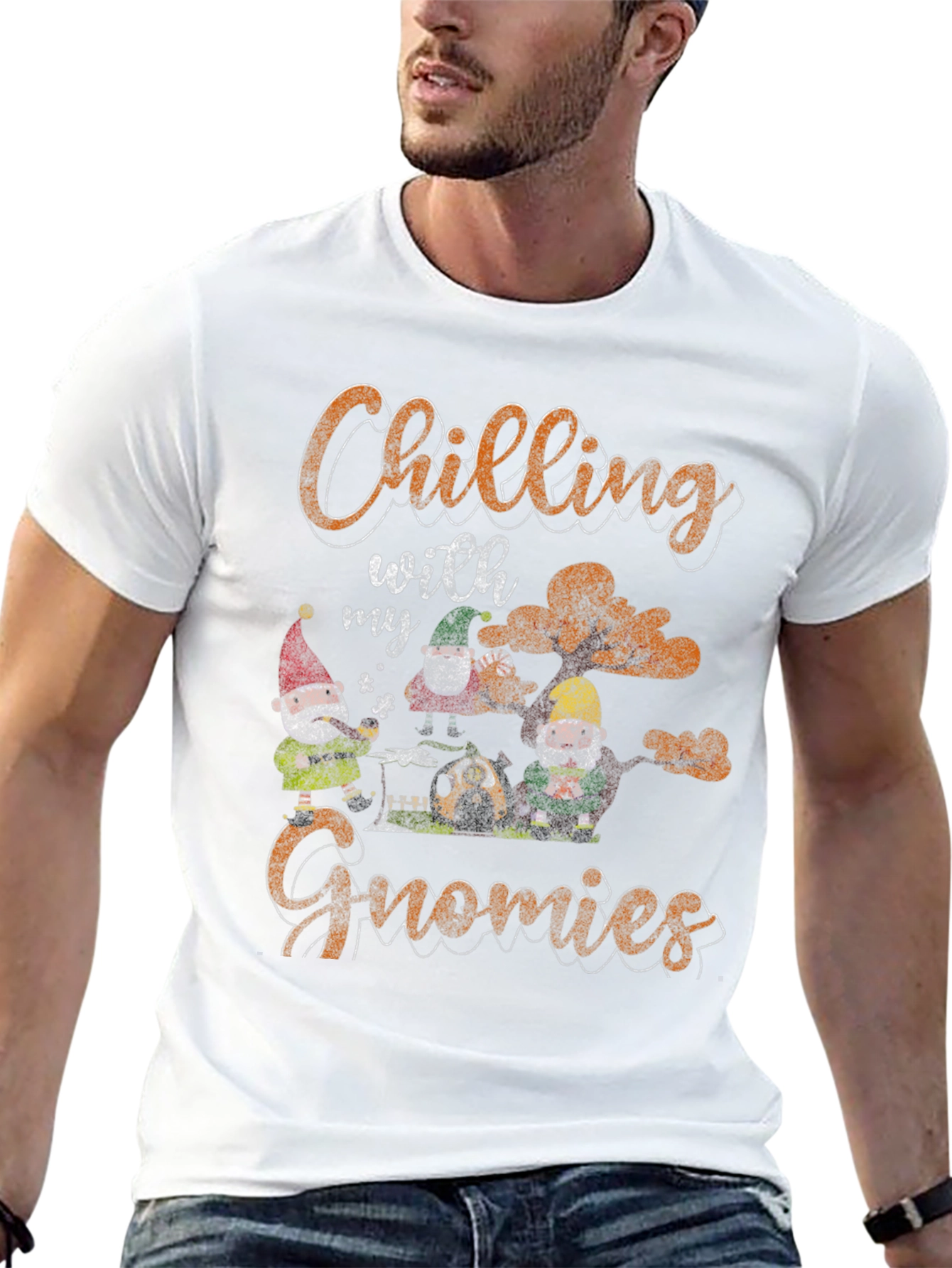 Chilling with my Gnomies Black T-Shirt