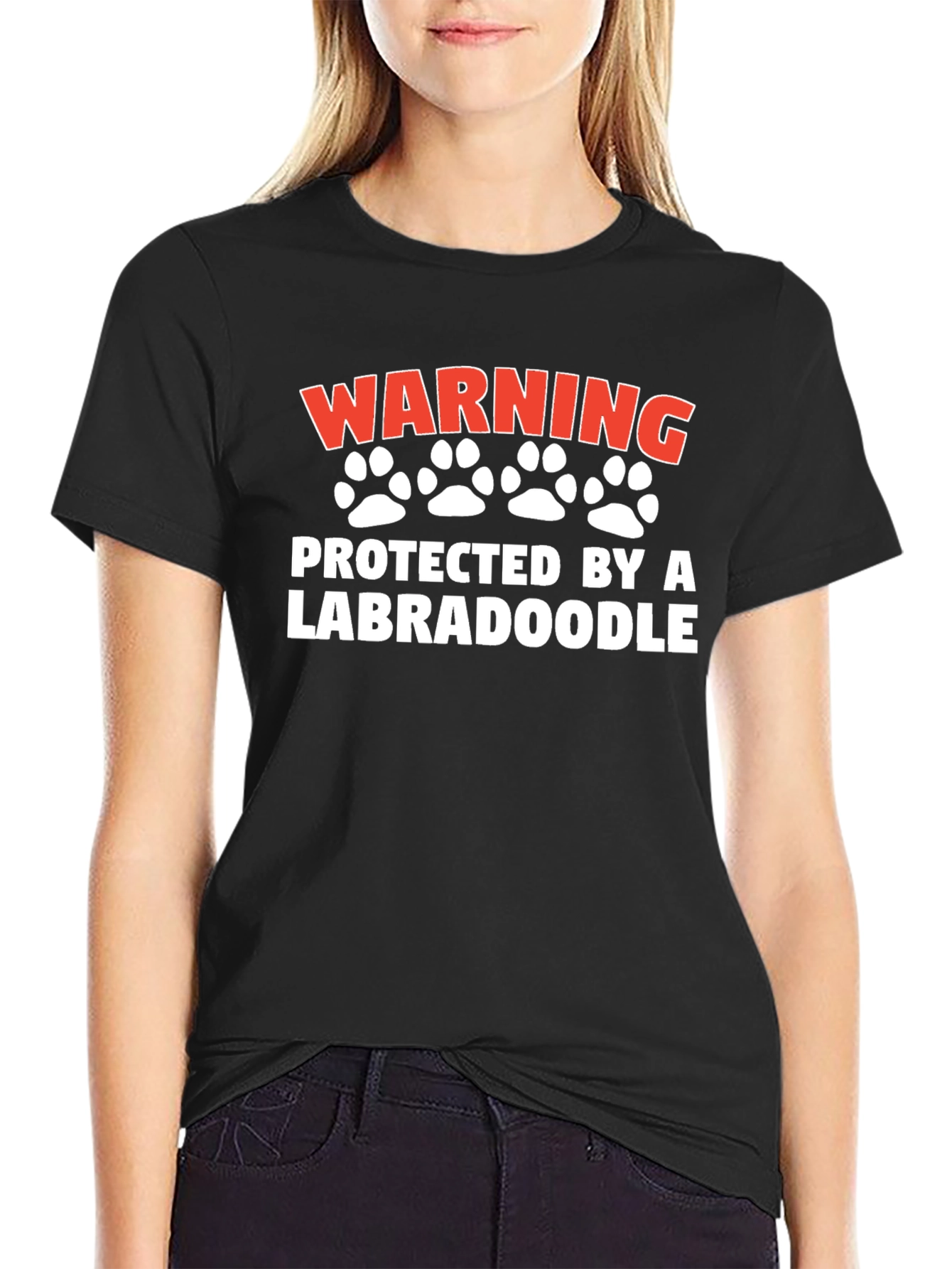 Warning Protected by a Labradoodle T-Shirt