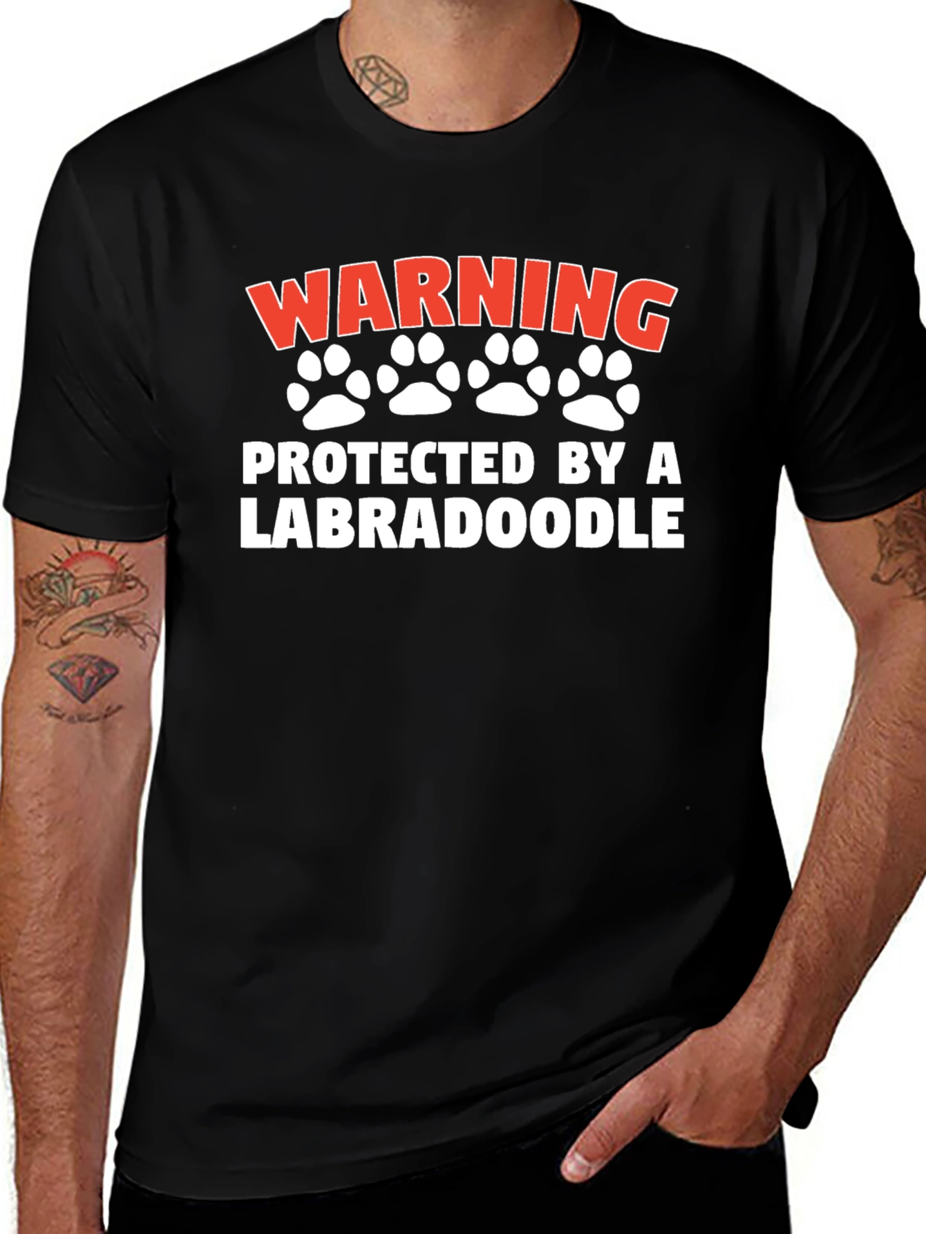 Warning Protected by a Labradoodle T-Shirt