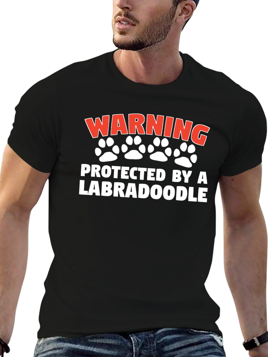 Warning Protected by a Labradoodle T-Shirt