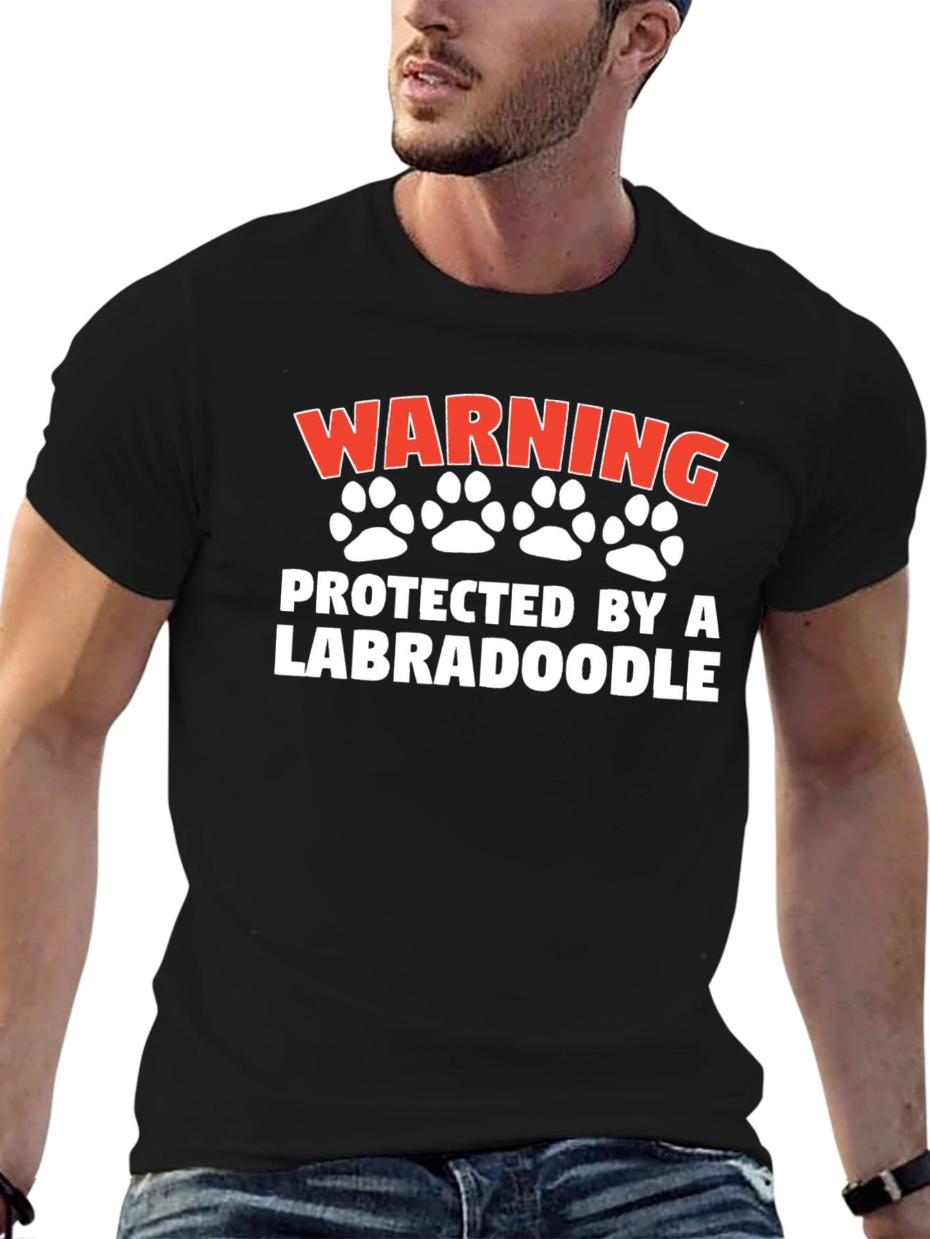 Warning Protected by a Labradoodle T-Shirt