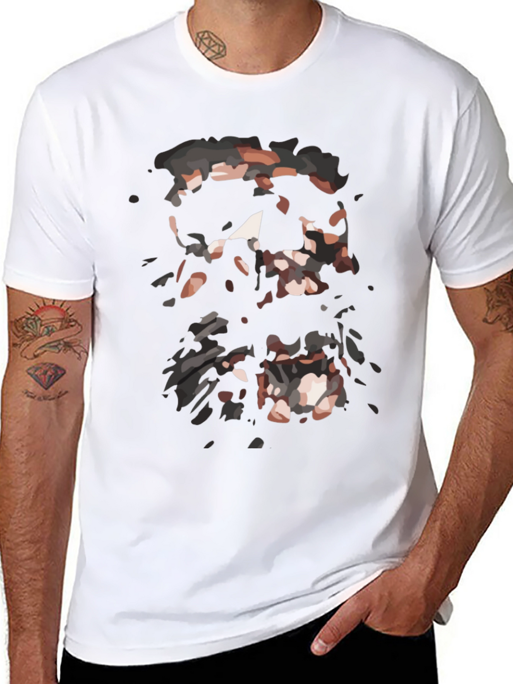 Abstract Graphic Print Black T-Shirt for Men