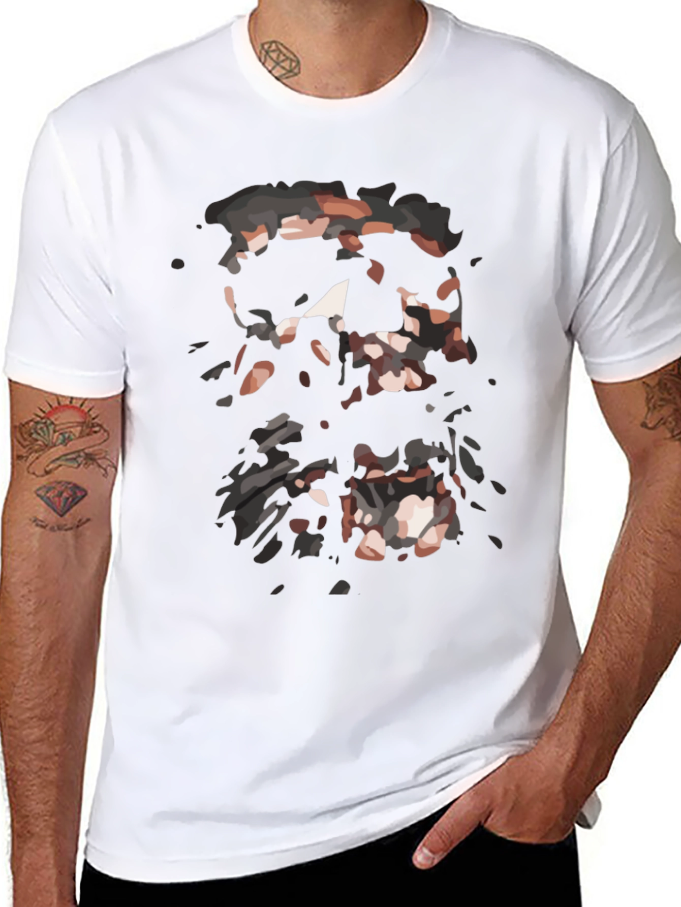 Abstract Graphic Print Black T-Shirt for Men