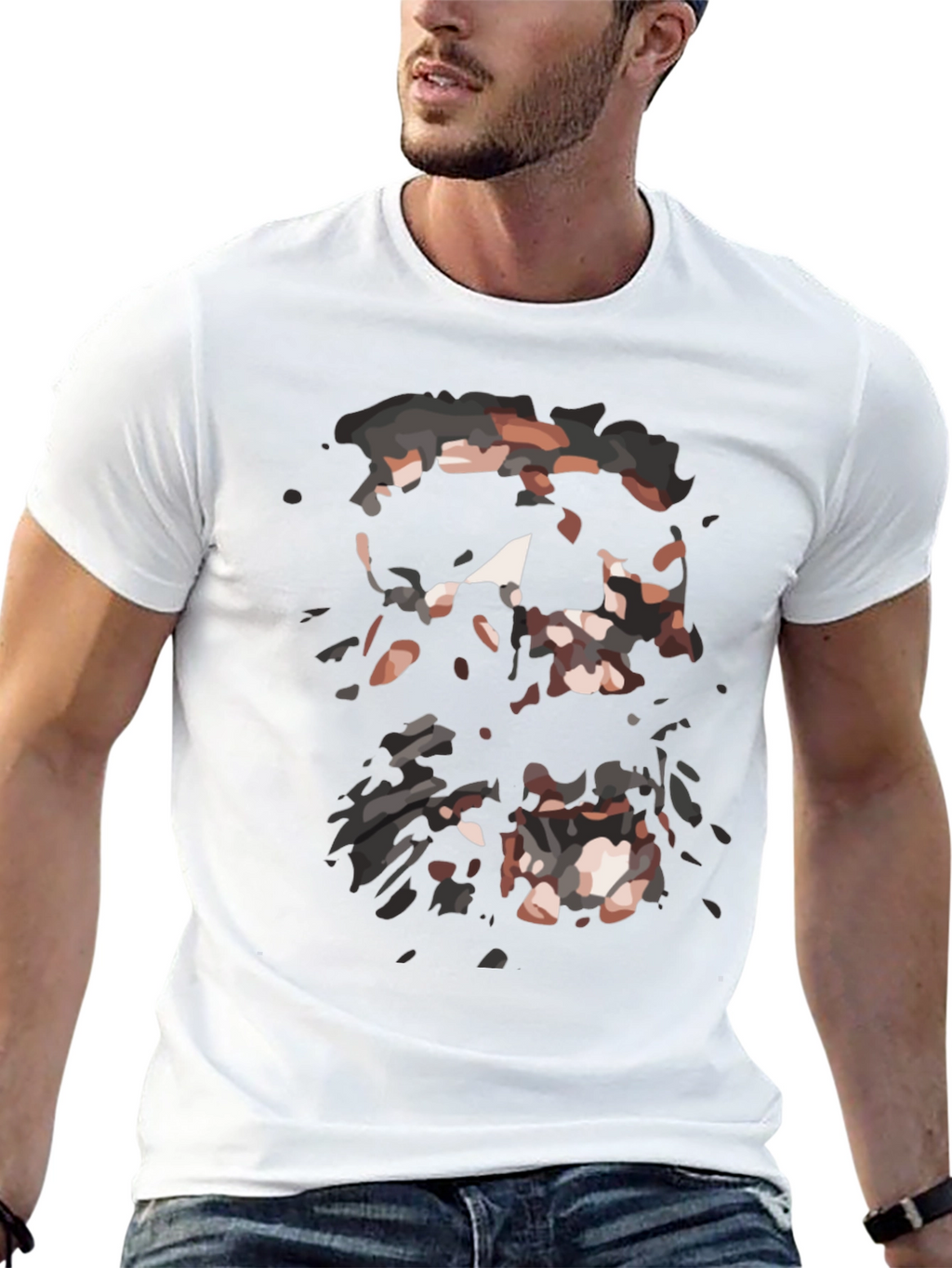 Abstract Graphic Print Black T-Shirt for Men