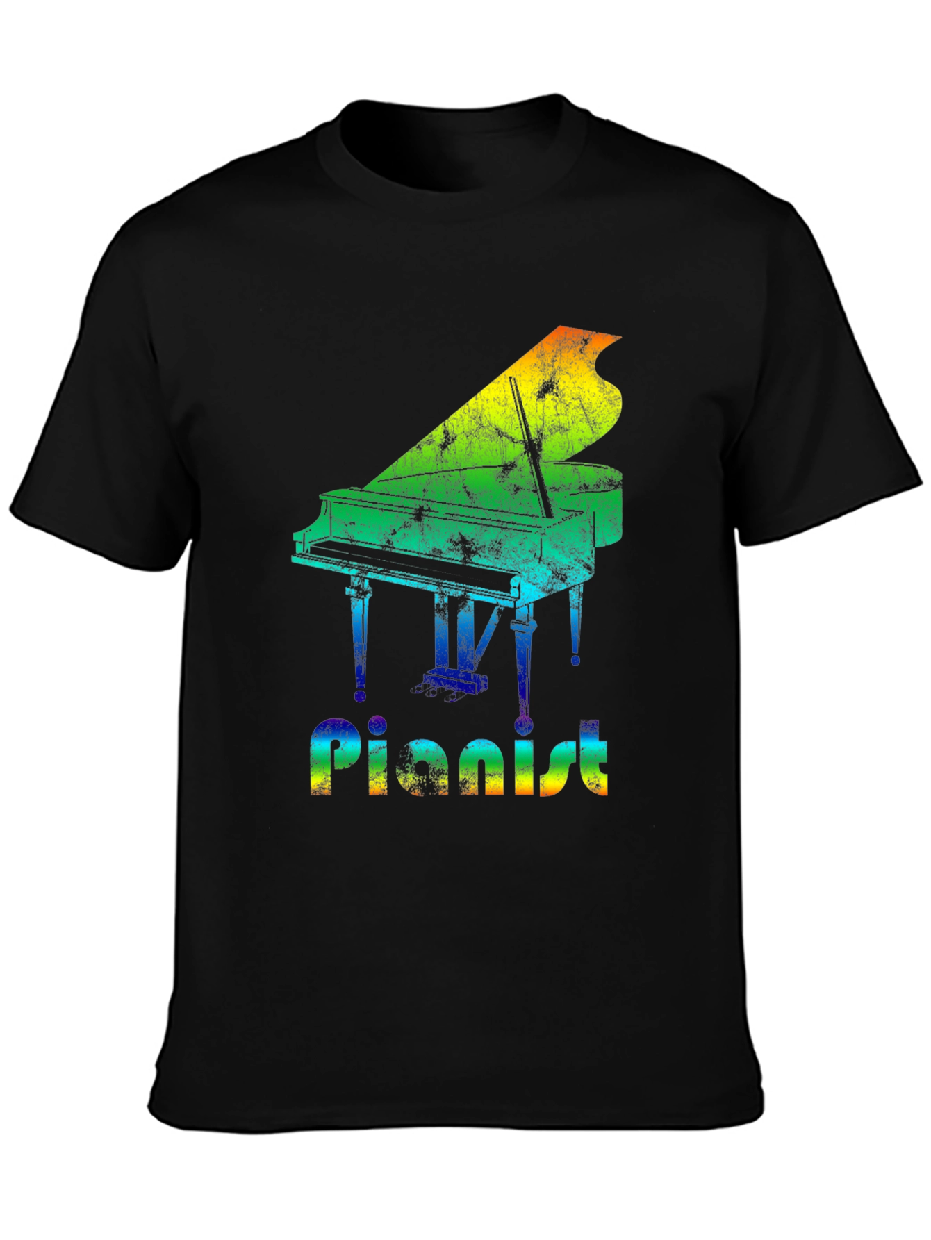 Rainbow Pianist T-Shirt - Colorful Music Lover Tee