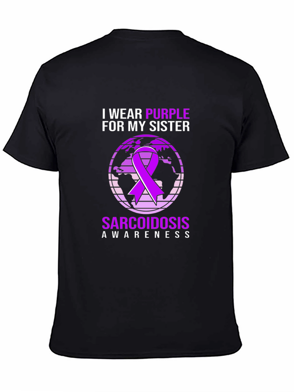 Sarcoidosis Awareness Purple Ribbon Graphic Tee