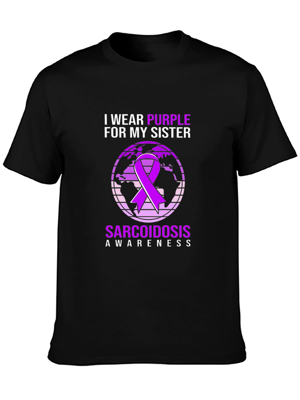Sarcoidosis Awareness Purple Ribbon Graphic Tee