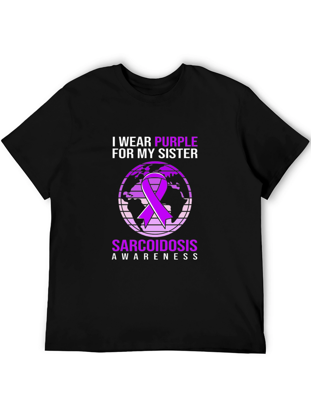 Sarcoidosis Awareness Purple Ribbon Graphic Tee