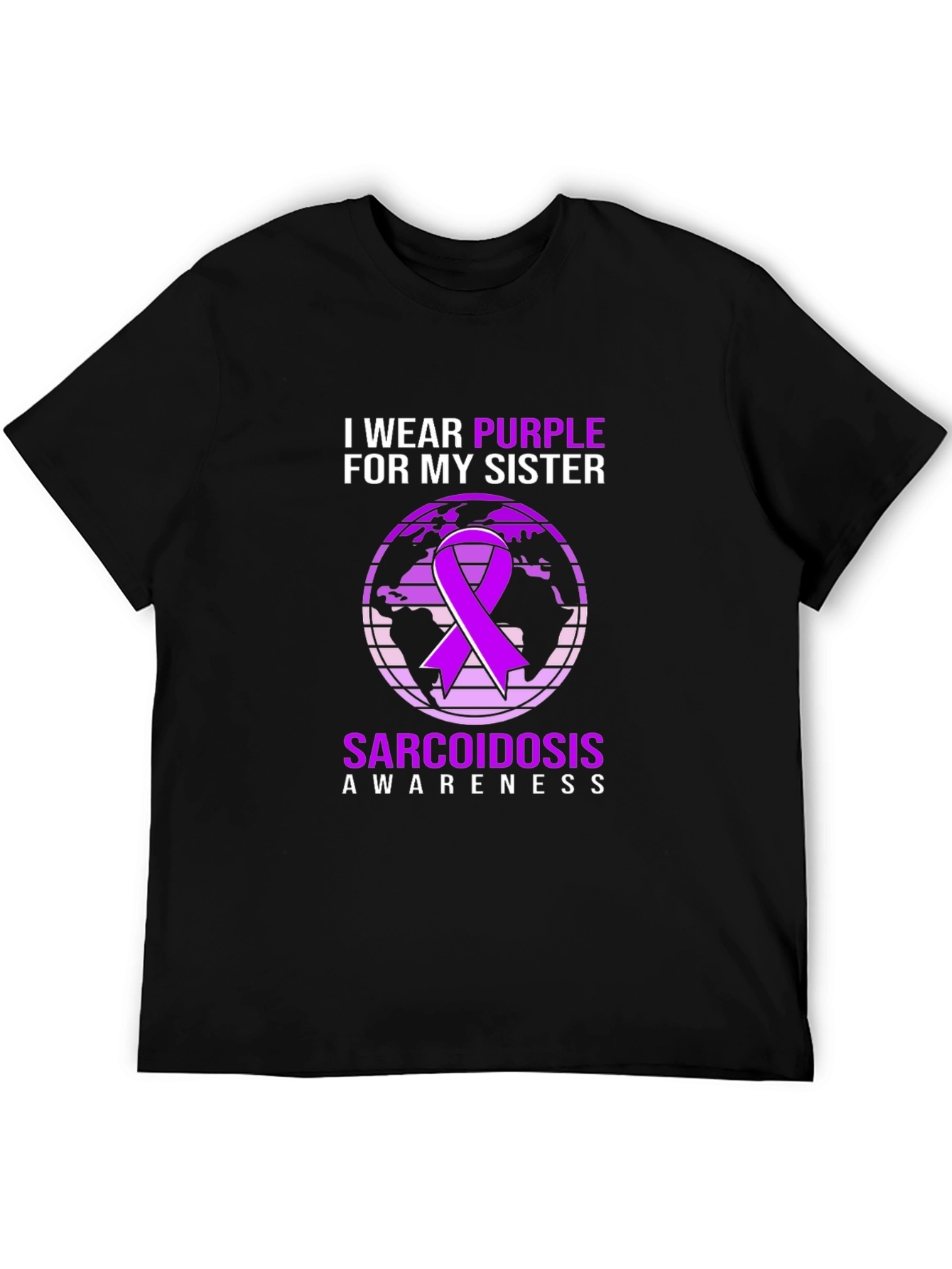 Sarcoidosis Awareness Purple Ribbon Graphic Tee