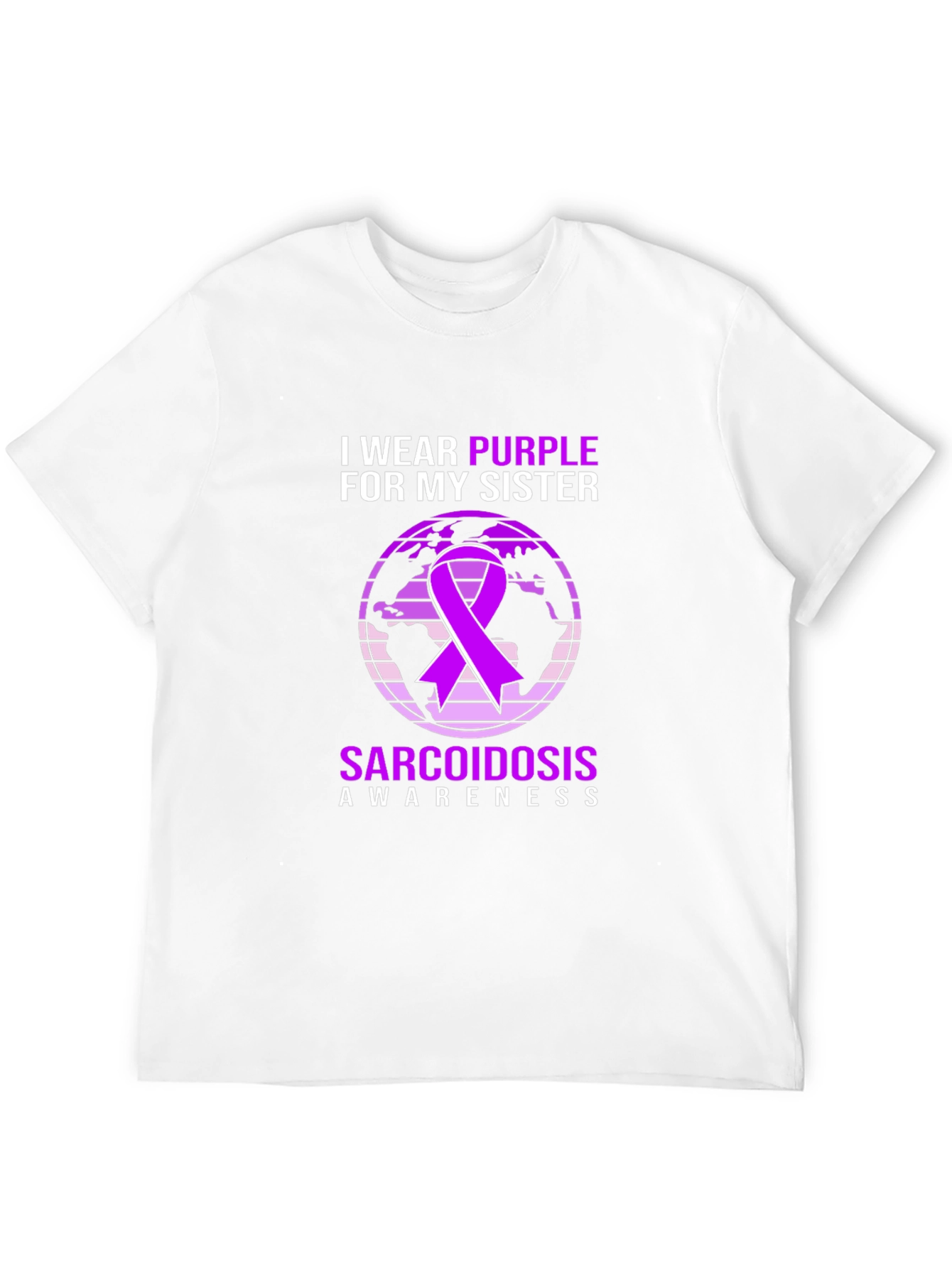 Sarcoidosis Awareness Purple Ribbon Graphic Tee