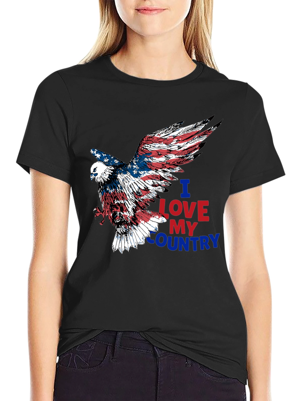 Patriotic Eagle T-Shirt: I Love My Country Graphic Tee