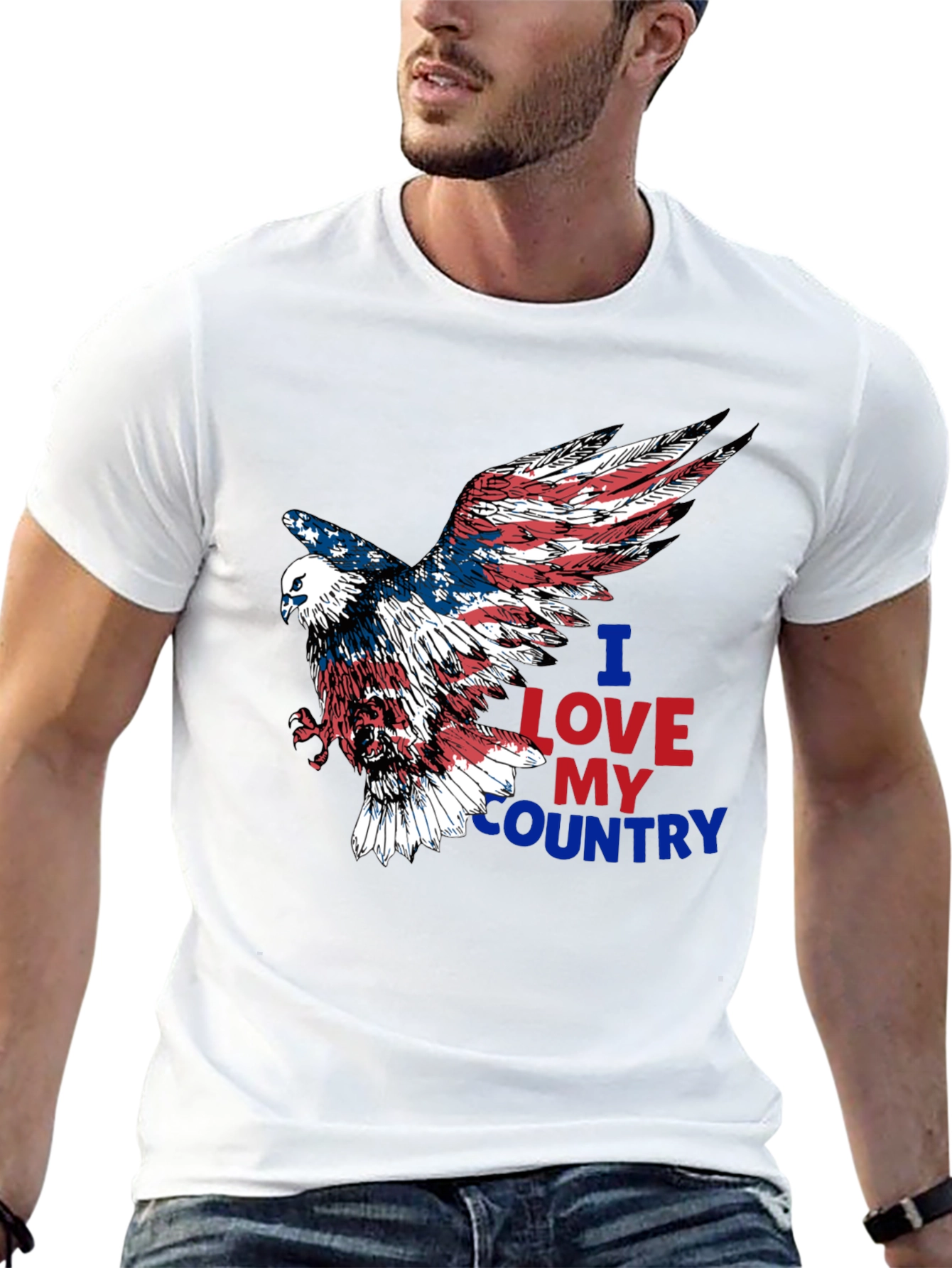 Patriotic Eagle T-Shirt: I Love My Country Graphic Tee