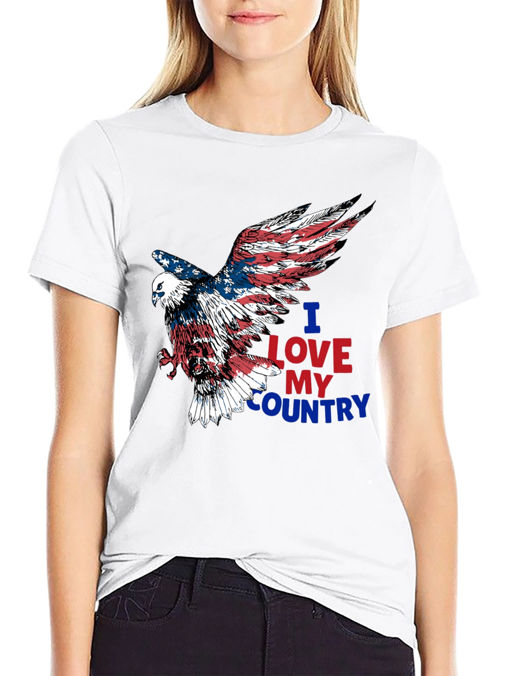 Patriotic Eagle T-Shirt: I Love My Country Graphic Tee