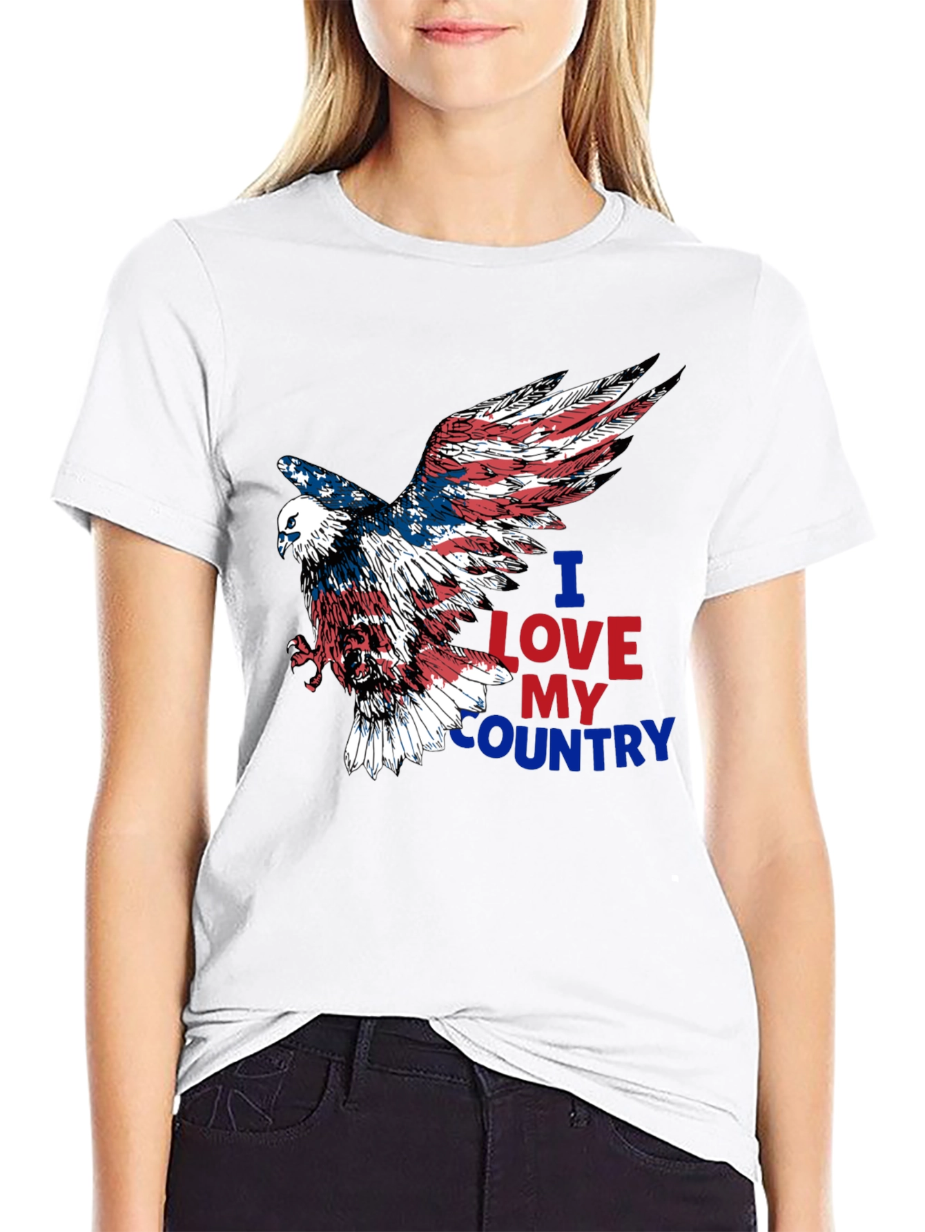 Patriotic Eagle T-Shirt: I Love My Country Graphic Tee