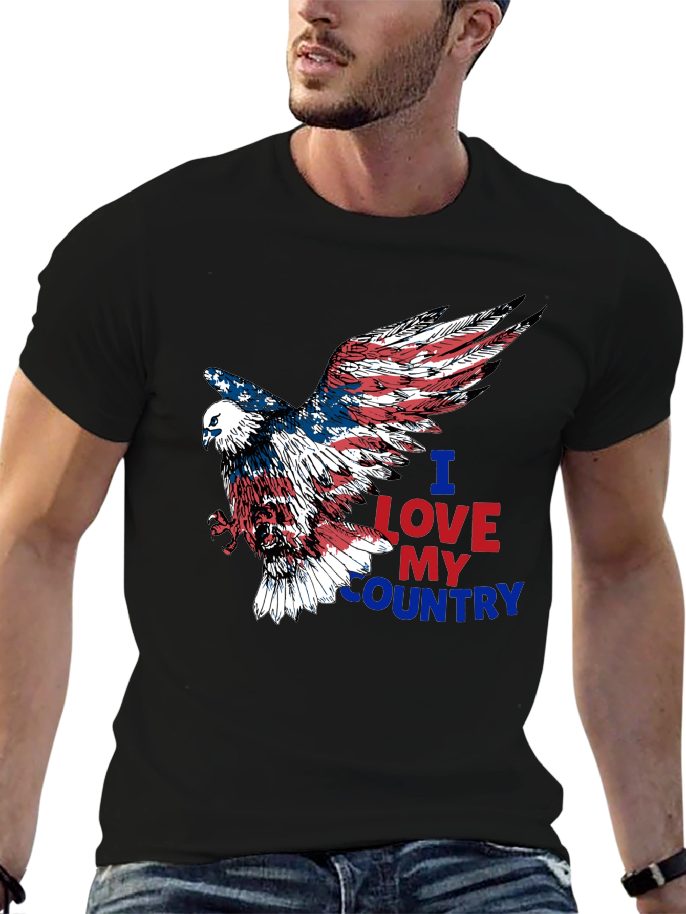 Patriotic Eagle T-Shirt: I Love My Country Graphic Tee
