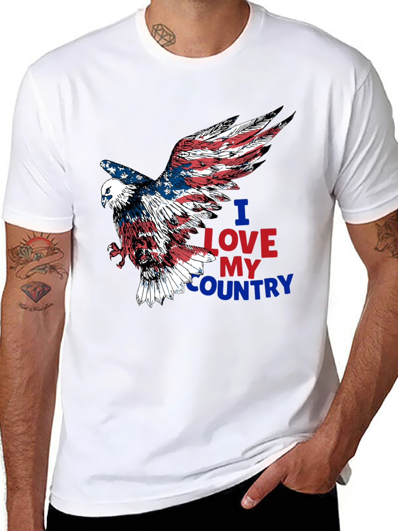 Patriotic Eagle T-Shirt: I Love My Country Graphic Tee