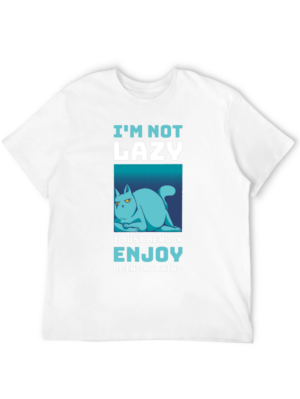 Funny Lazy Cat Graphic T-Shirt