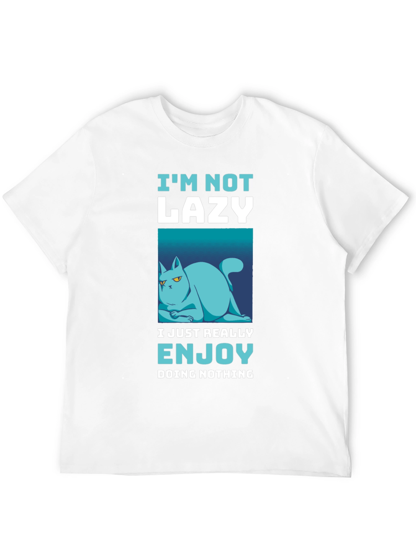 Funny Lazy Cat Graphic T-Shirt