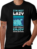 Funny Lazy Cat Graphic T-Shirt