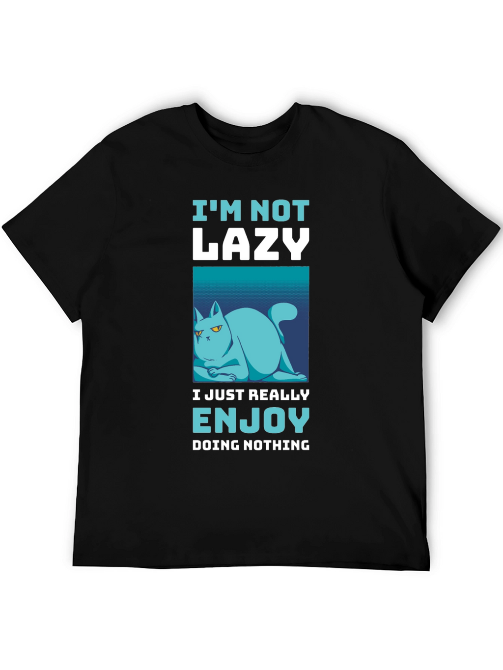 Funny Lazy Cat Graphic T-Shirt