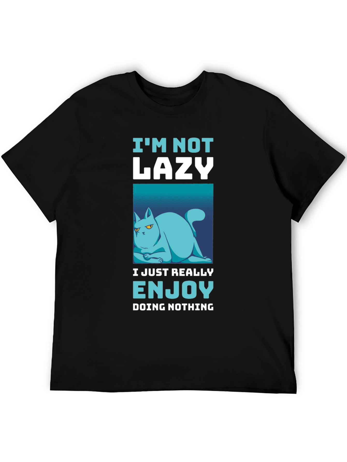 Funny Lazy Cat Graphic T-Shirt
