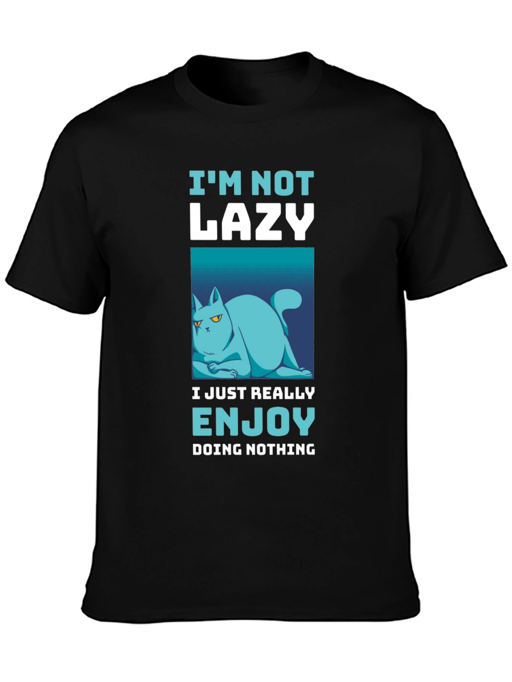 Funny Lazy Cat Graphic T-Shirt