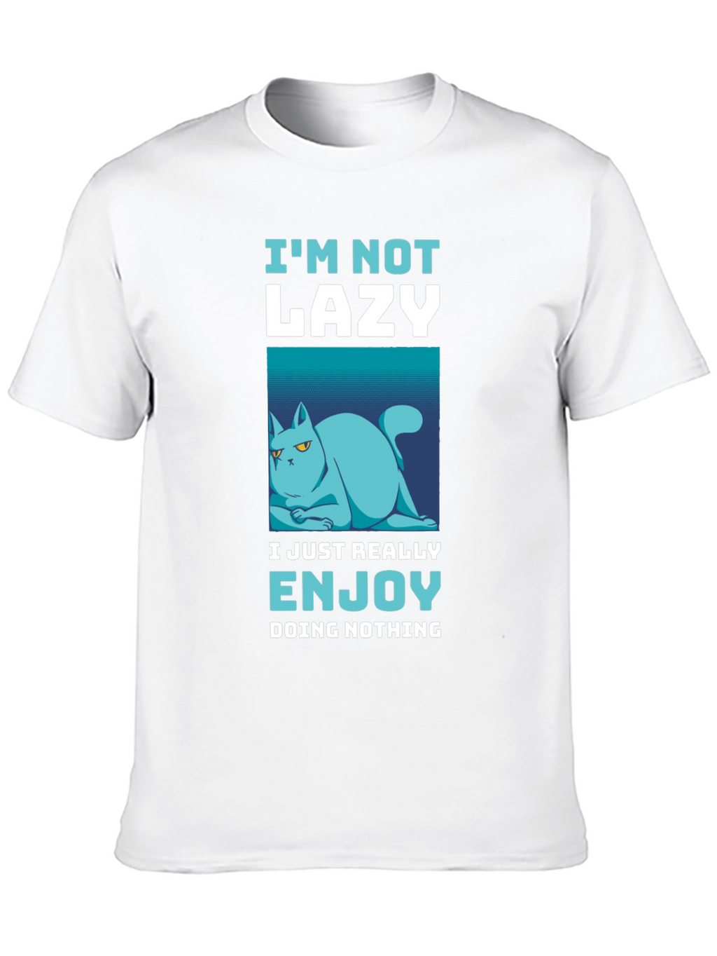 Funny Lazy Cat Graphic T-Shirt