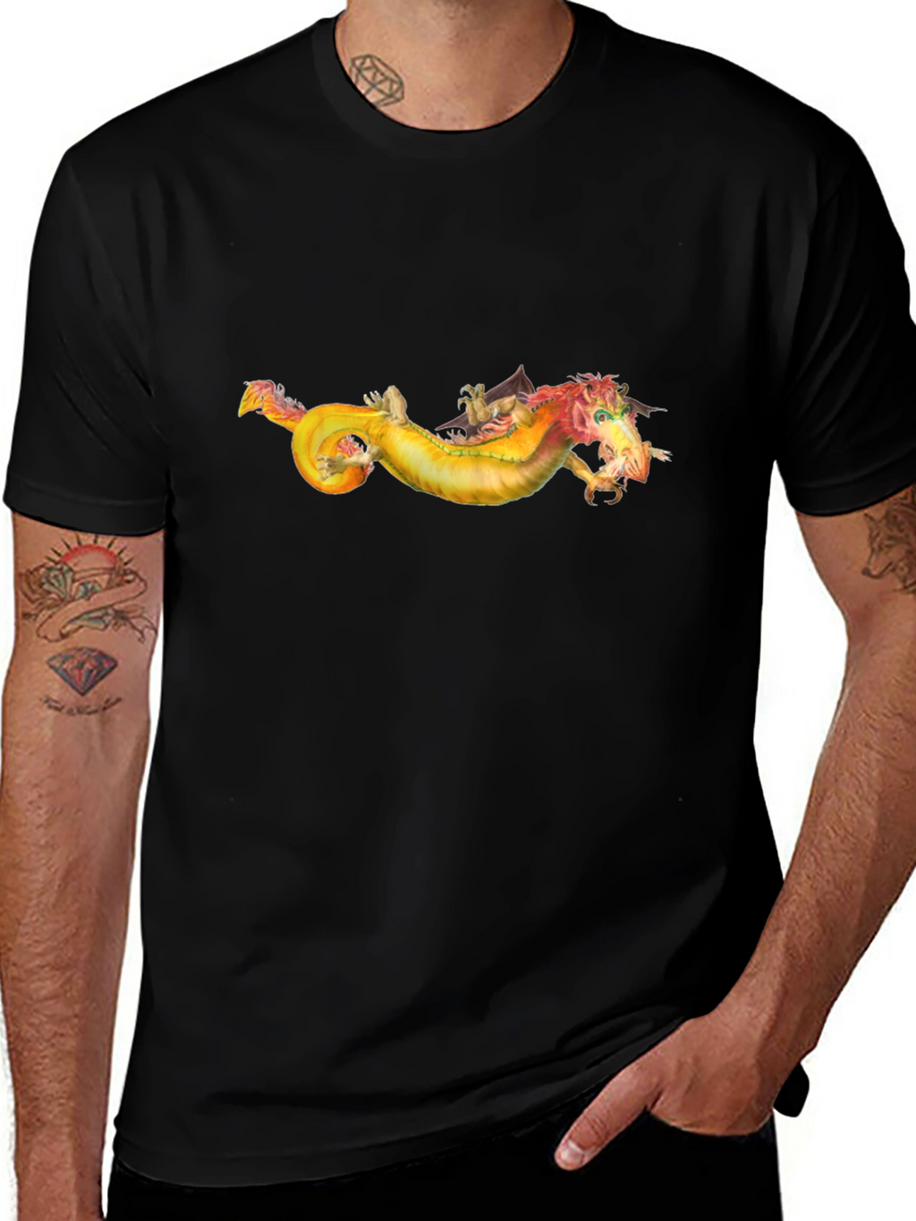 Dragon Graphic Tee - Fantasy Creature Design T-Shirt