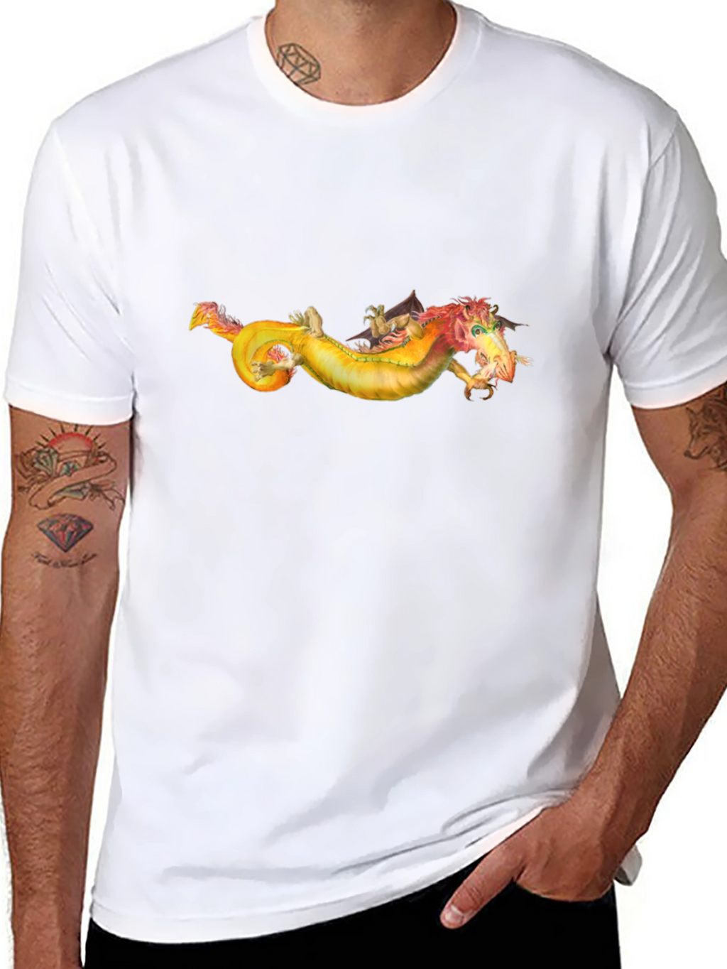 Dragon Graphic Tee - Fantasy Creature Design T-Shirt