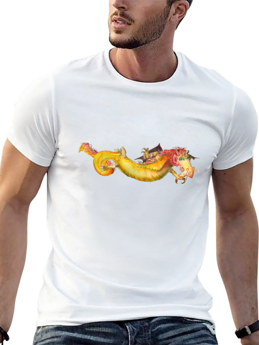 Dragon Graphic Tee - Fantasy Creature Design T-Shirt