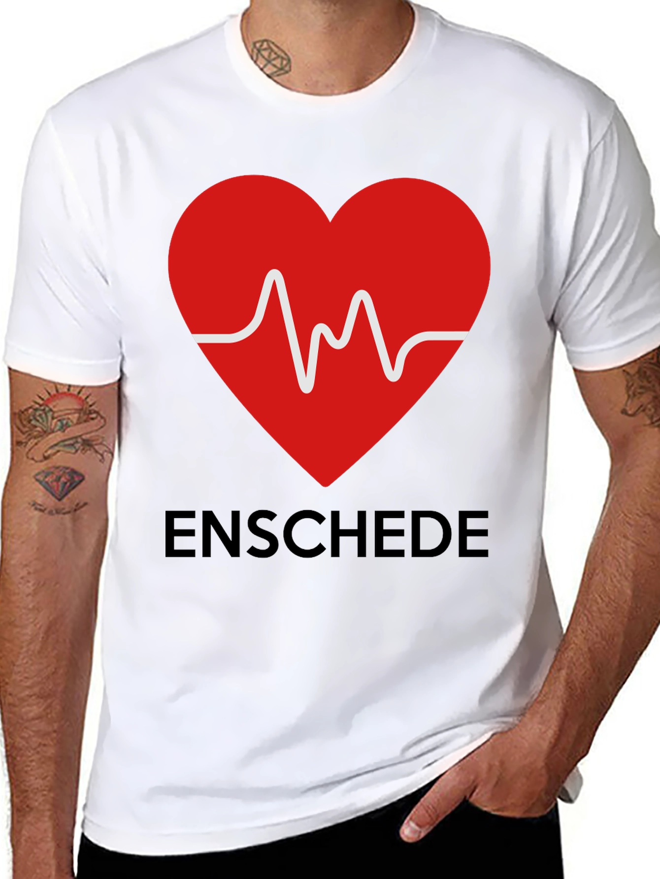 Enschede Heartbeat Graphic Tee - Soft Cotton Blend