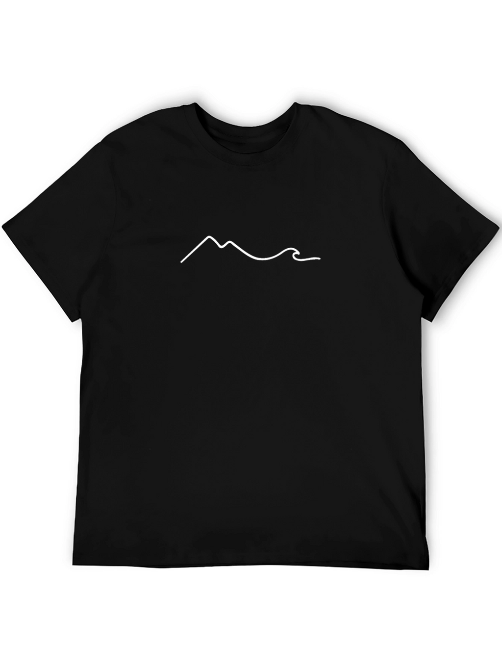 Minimalist Mountain Wave T-Shirt - Black