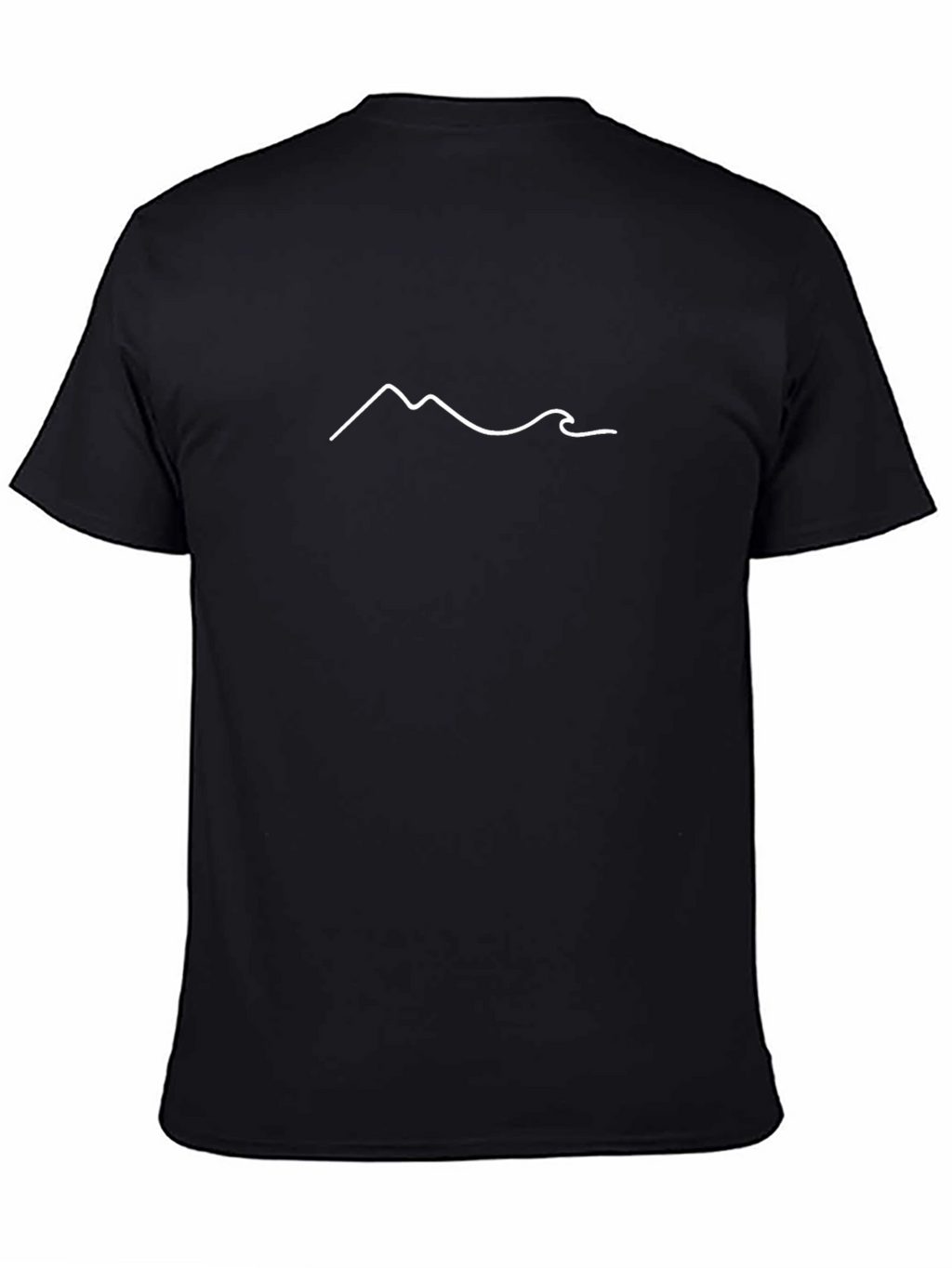Minimalist Mountain Wave T-Shirt - Black