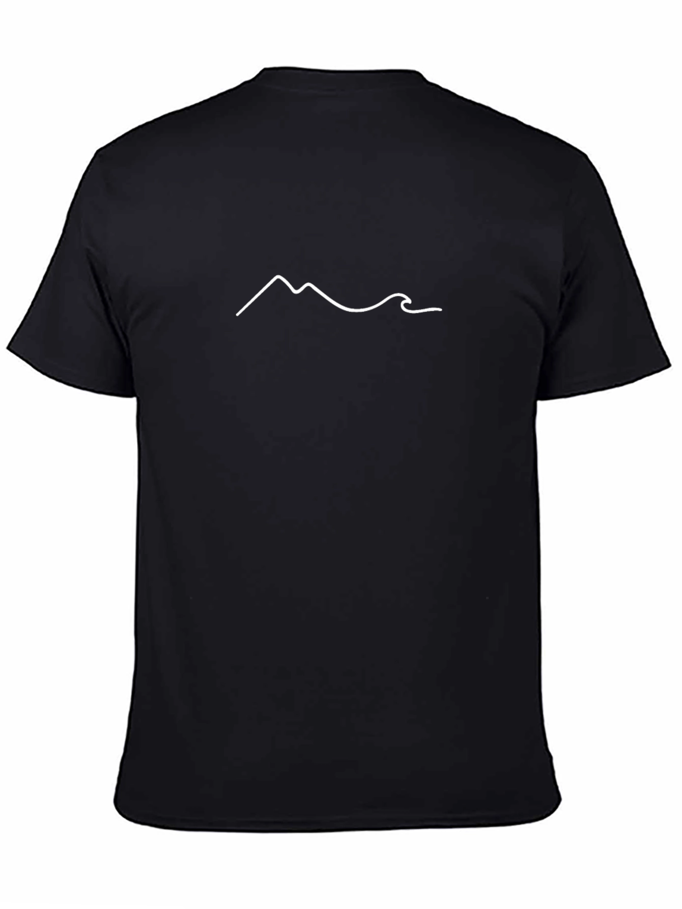 Minimalist Mountain Wave T-Shirt - Black