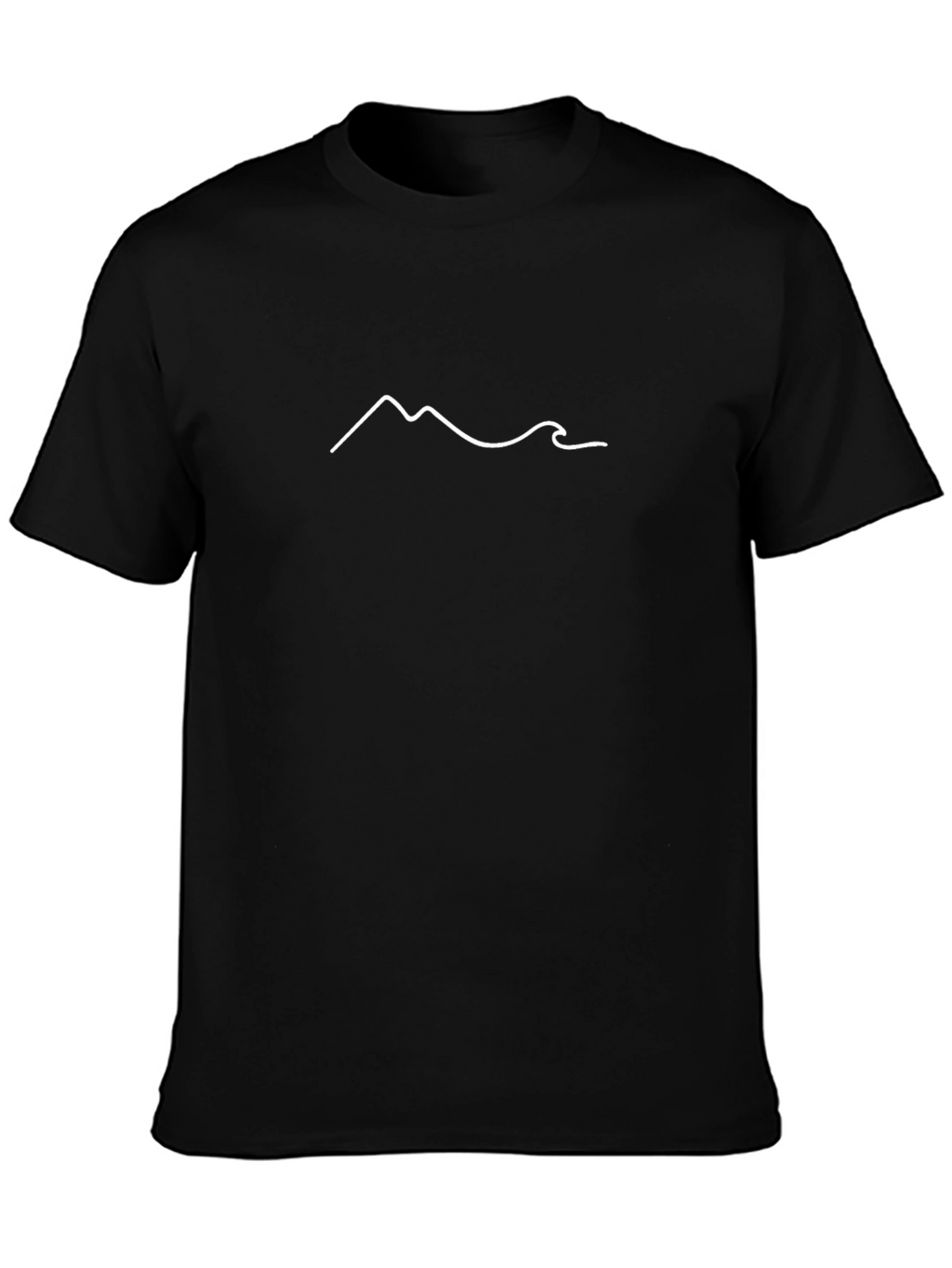 Minimalist Mountain Wave T-Shirt - Black