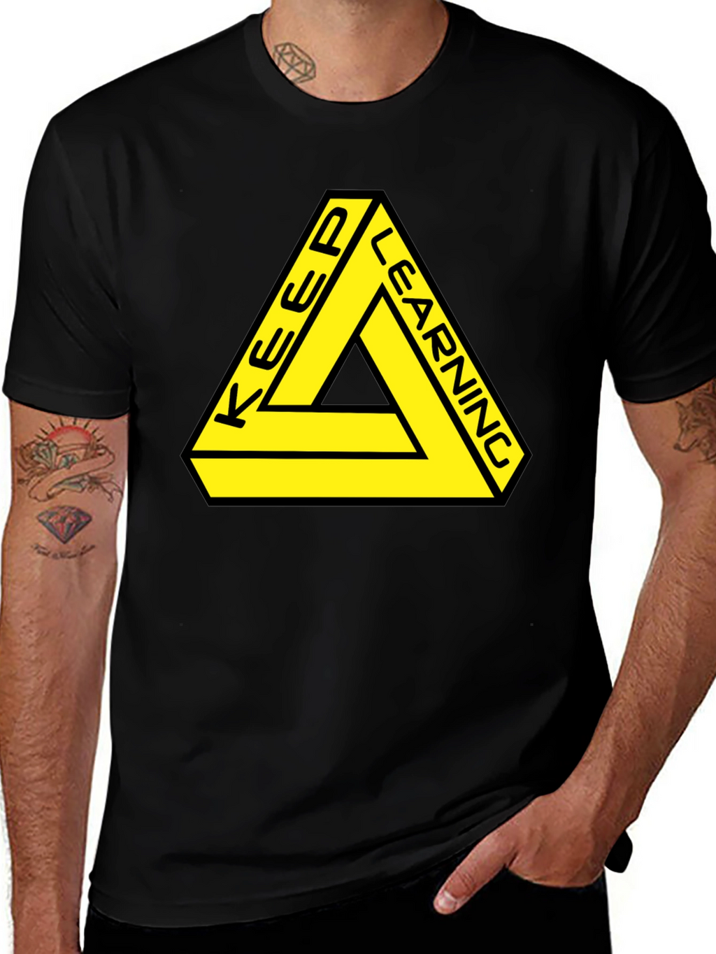 Keep Learning Graphic Tee - Black T-Shirt