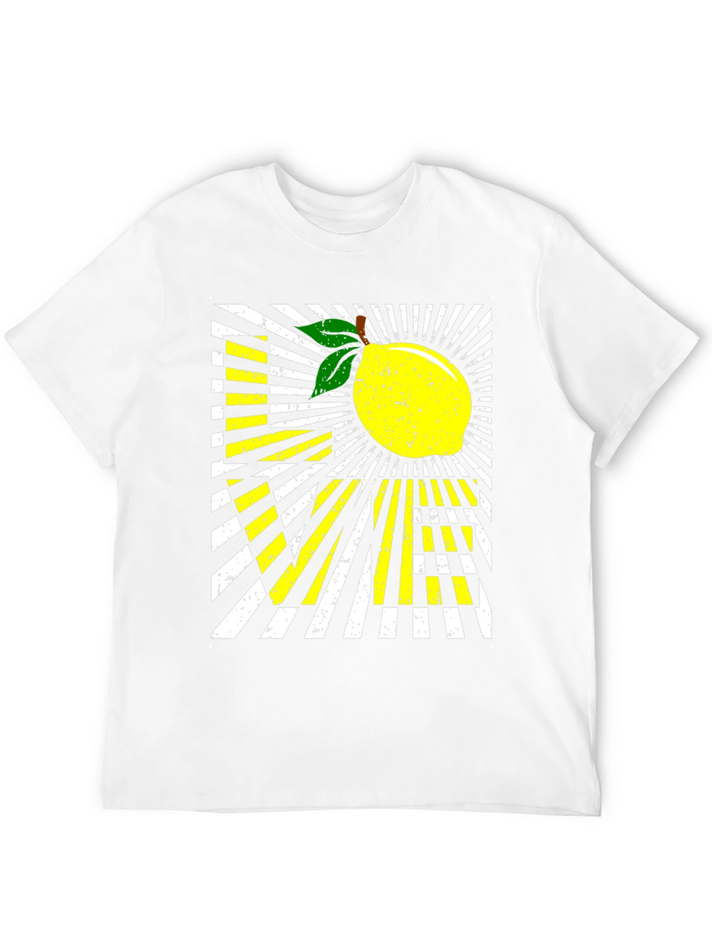 Lemon Graphic Tee - Modern Striped Design