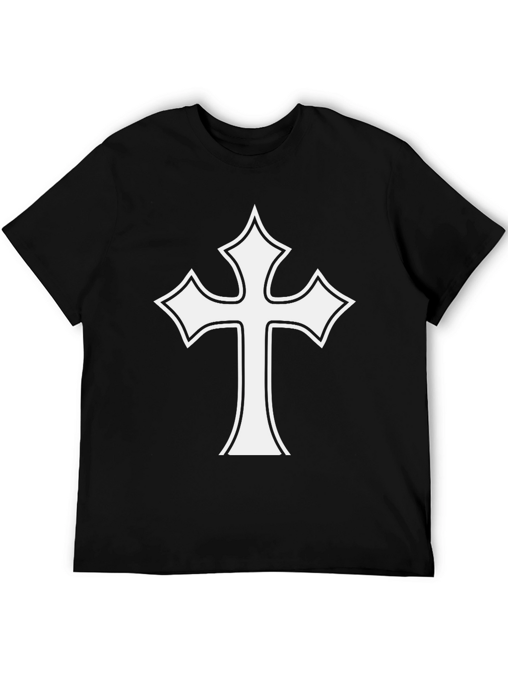 White Cross Graphic Black T-Shirt