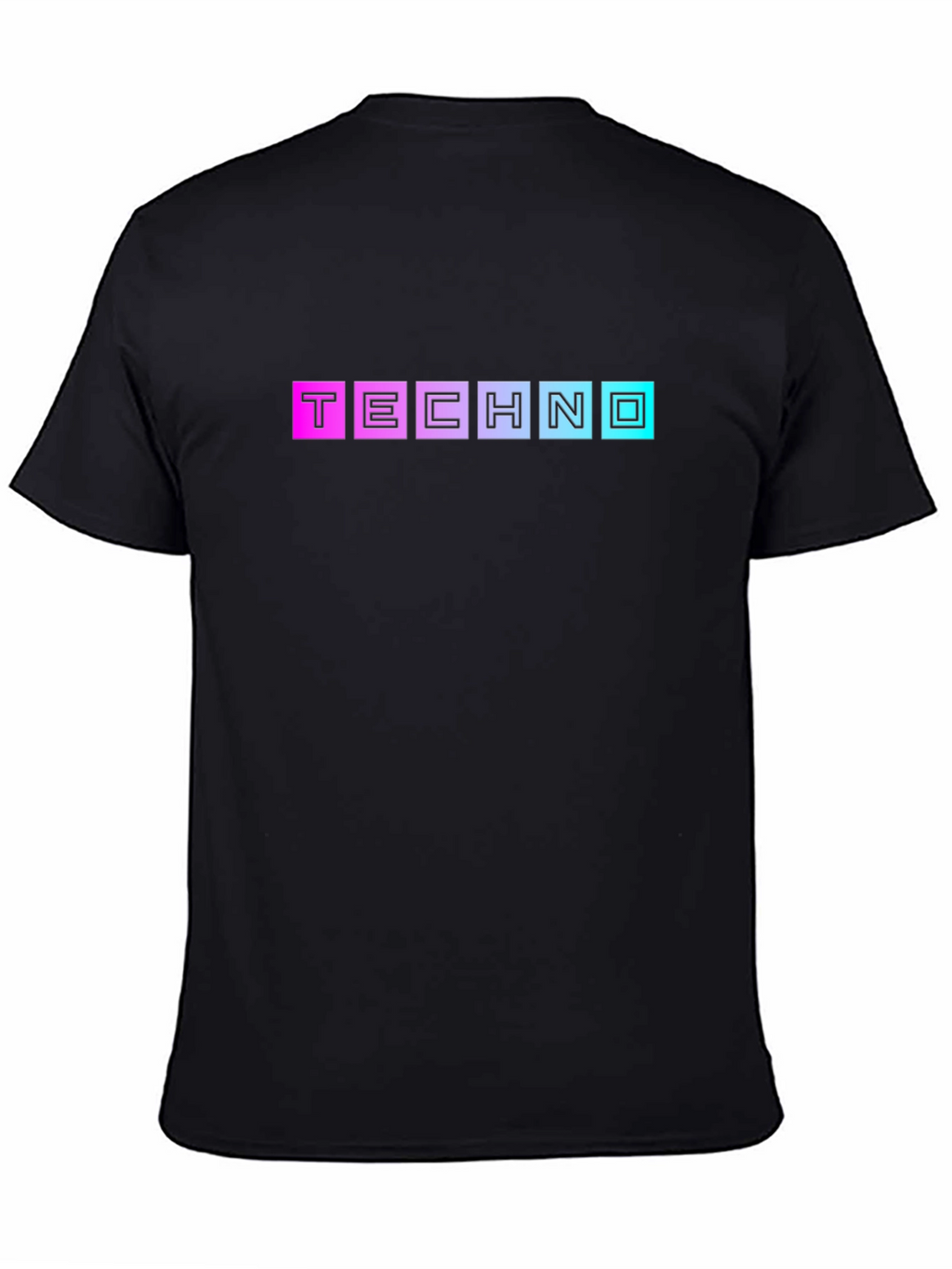 Retro Techno Graphic T-Shirt - Black Cotton Blend Tee