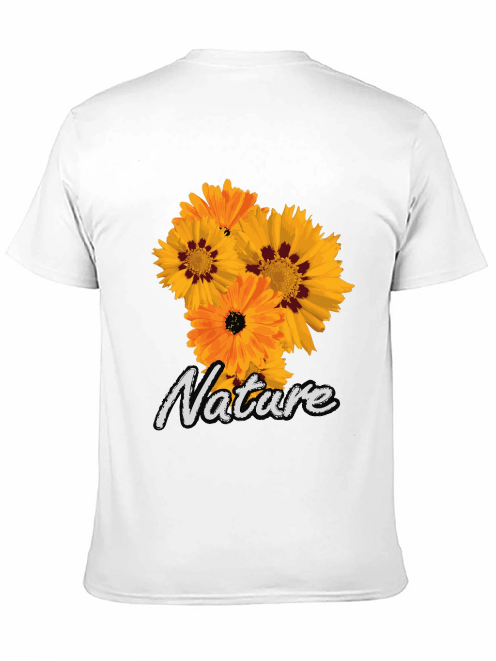 Nature Flower Graphic Black T-Shirt