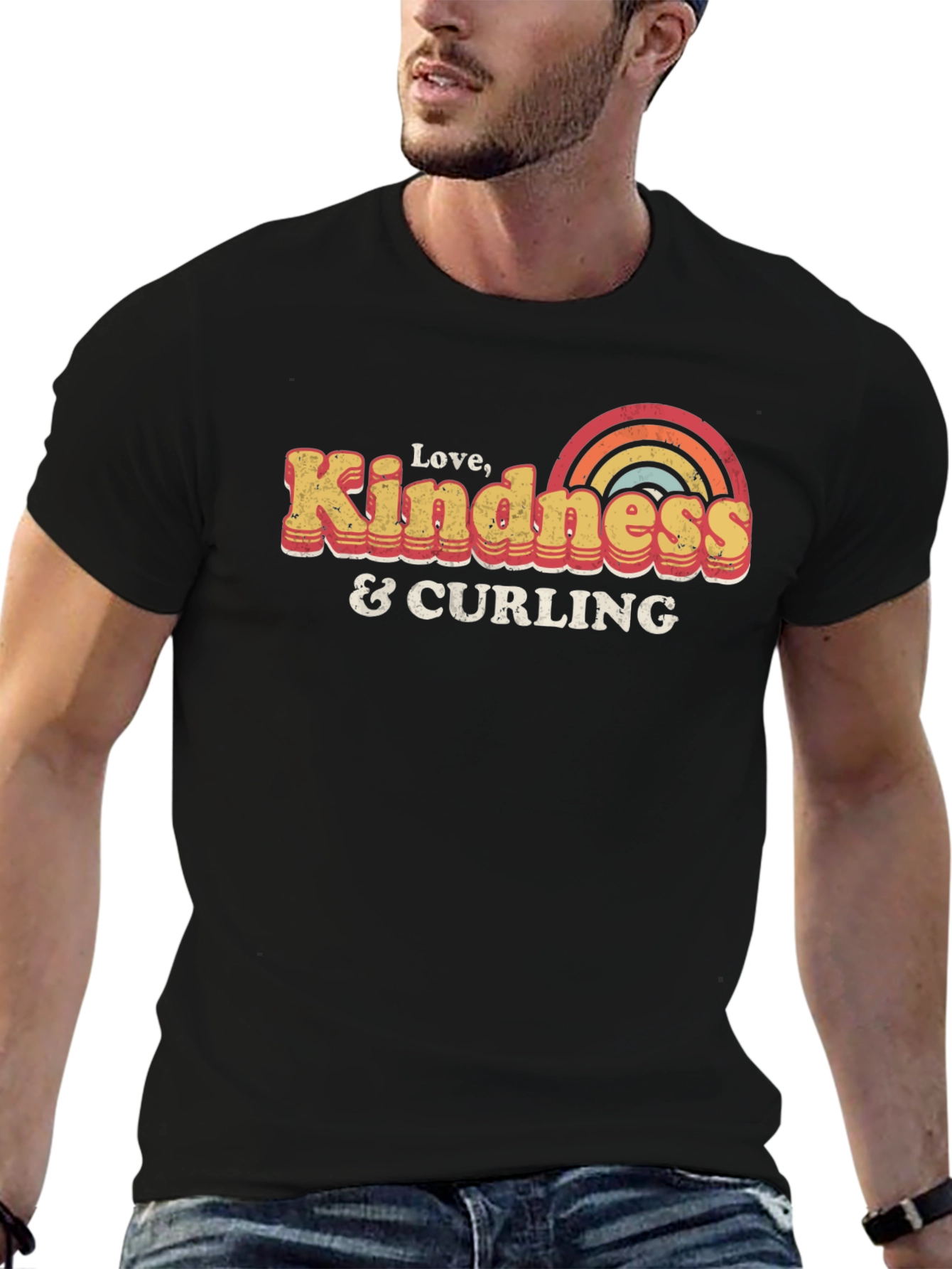 Love Kindness Curling T-Shirt Retro Design